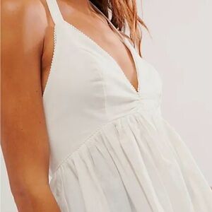 FREE PEOPLE  Amara Top - Ivory XL halter v-neck femme smocked nwot festival chic